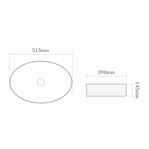 Раковина SantiLine 52 SL-1104MB Черная матовая Накладная Овальная
