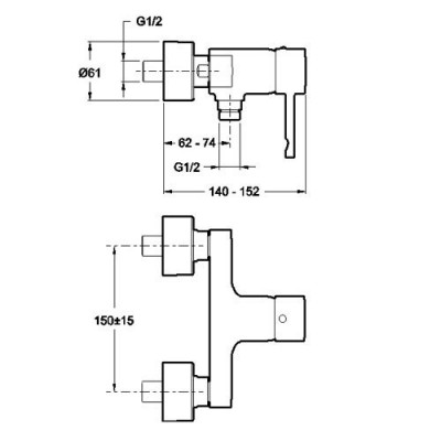 JACOB DELAFON Cuff E45533-CP смеситель для душа, хром