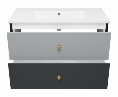 Тумба Brevita Кристиан 100 968x455x567 черный, серый (Кри-06100-01-012Я) с раковиной