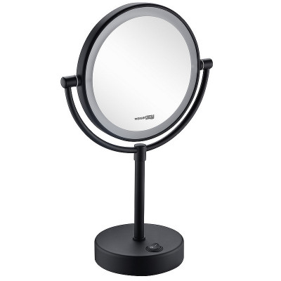 Косметическое зеркало WasserKRAFT K-1005BLACK с подсветкой и увеличением черное