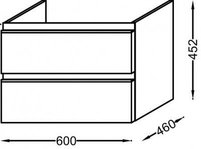 Мебель для раковины-столешницы 60 см, 2 выдвижных ящика, нежный аквамарин, Jacob Delafon «VOX» (EB2030-RA-M43)