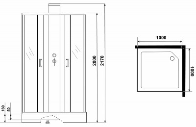 Душевая кабина Grossman Elegans 100x100 GR250Q без гидромассажа квадратная