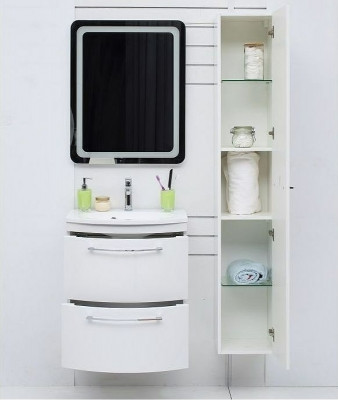 Шкаф пенал в ванную De Aqua Токката Тока 1S 30 R 167335 подвесной белый