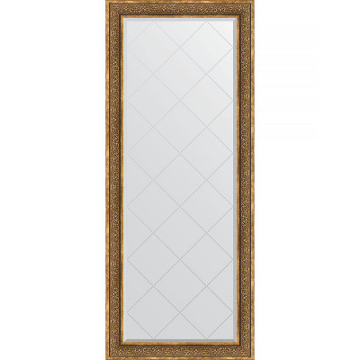 Зеркало напольное Evoform ExclusiveG Floor 204х84 BY 6331 с гравировкой в багетной раме Вензель бронзовый 101 мм