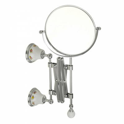 MIGLIORE Provance 17660 зеркало оптическое пантограф настенное, керамика с декором/хром