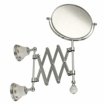 MIGLIORE Provance 17660 зеркало оптическое пантограф настенное, керамика с декором/хром