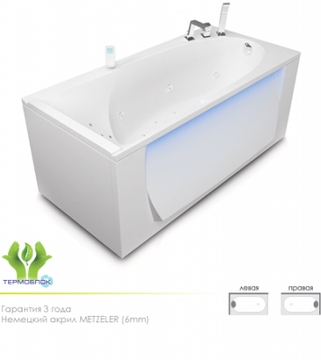 Акватика Кинетика Стандарт ванна без гидромассажа, 170 см х 80 см