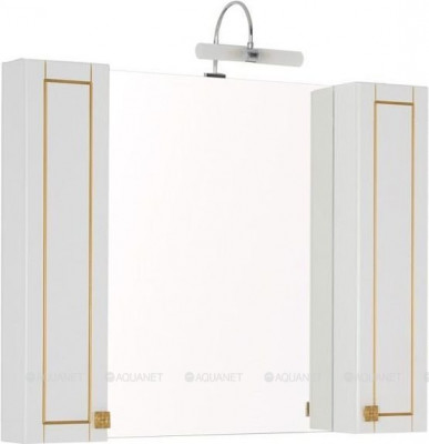 Зеркало-шкаф в ванную Aquanet Честер 105 белый/золото (00186084)
