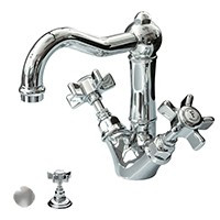 Nicolazzi Classica 1432 NS 18 смеситель для раковины с д/к, сатиновый никель/ручки Dames Anglaises