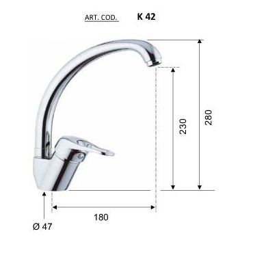 Смеситель Remer KISS K 42 2 кухонный, хром