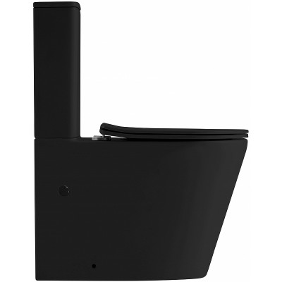 Унитаз напольный компакт Abber Bequem AC1112TMB черный матовый с бачком микролифт