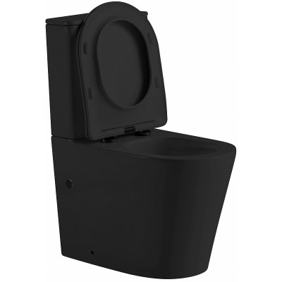 Унитаз напольный компакт Abber Bequem AC1112TMB черный матовый с бачком микролифт
