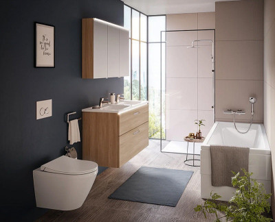 Комплект унитаза с инсталляцией Vitra Integra Round 9856B003-7205 с сиденьем микролифт и клавишей смыва хром