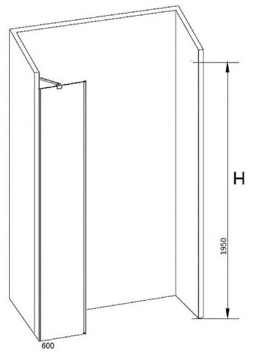 Душевая стенка RGW Z-09 60 06220906-11 прозрачная профиль хром