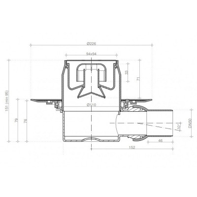 Трап для душа Pestan Confluo Standard 13000169 с решеткой золото глянец
