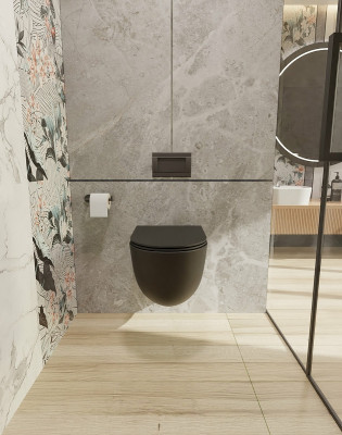 Унитаз AQUAme AQM2002MB подвесной черный микролифт