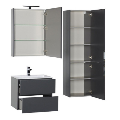 Aquanet Алвита 70 тумба с раковиной, серый антрацит