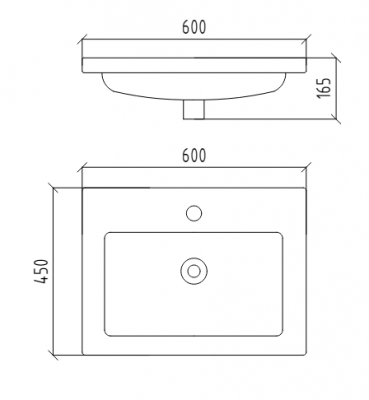 Раковина DS Y5 600х450х165 мм