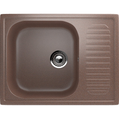 Кухонная мойка Ulgran Classic U-202-302 прямоугольная 640х490х190 одна чаша с правым крылом песочная