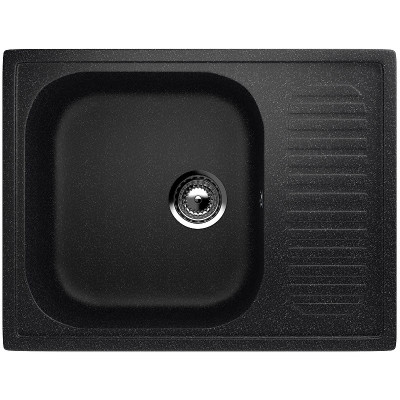 Кухонная мойка Ulgran Classic U-202-302 прямоугольная 640х490х190 одна чаша с правым крылом песочная