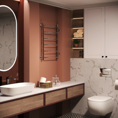 Полотенцесушитель водяной Aringa Римини 50x80x50 AR03021CH хром лесенка