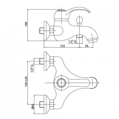 CAPRIGO MAGGIORE 11-011-crm смеситель для ванны без душа, хром