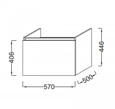 Тумба под раковину 55 см Jacob Delafon Parallel EB514-E10 Квебекский дуб