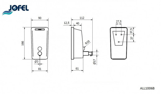 Jofel CLASICA ALL1006B дозатор для жидкого мыла, нержавеющая сталь
