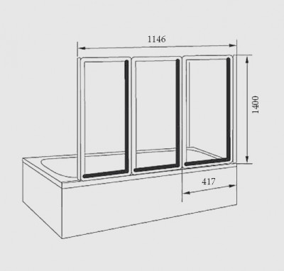 RAVAK 795S010041 шторка для ванны Supernova VS3 115, белый/полистирол