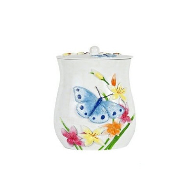 PRIMANOVA MEADOW D-13396 косметическая банка настольная, полимер, белая с декором
