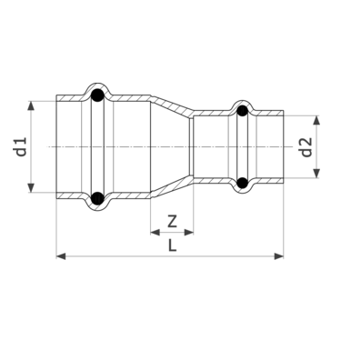 Viega Муфта пресс 15x12 медь Profipress SC-Contur, шт