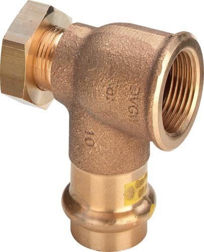 Viega Присоединительный угольник 90° пресс 22x1' с креплением и болтом для планки серии 2624, бронза Profipress G SC-Contur , шт