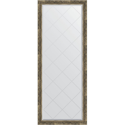 Зеркало напольное Evoform ExclusiveG Floor 198х78 BY 6305 с гравировкой в багетной раме Старое дерево с плетением 70 мм