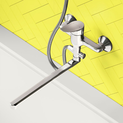 Смеситель для ванны Dorff Norma D1095000 универсальный хром с душевым гарнитуром