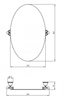 MIGLIORE Provance 17694 зеркало овальное, керамика с декором/золото