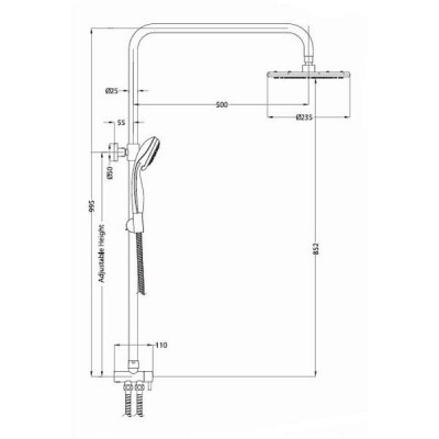Душевая система ESKO Shower Tower ST 950 хром 5 режимов