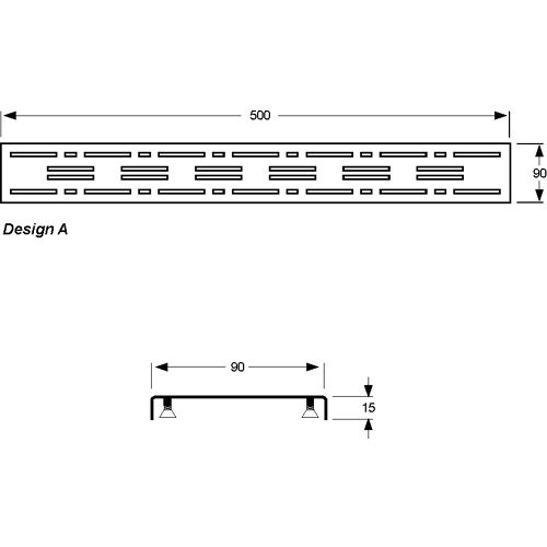 Mepa Design A 150308 накладка на дренажный канал, длина 50 см, матовый хром