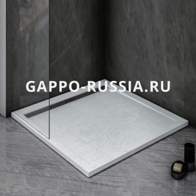 Душевой поддон Gappo прямоугольный универсальный белый (G592.8.1010) литьевой мрамор 100x100x3