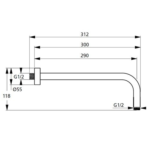 Ideal Standard IdealRain B9444AA держатель верхнего душа 300 мм, хром