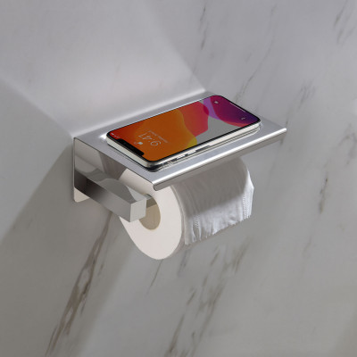 Держатель для туалетной бумаги Timo с полкой для телефона Selene 10044/00 (хром)