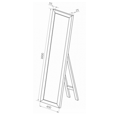 Зеркало Maretti Umbria UM1445160P20 45x160 см напольное, черный