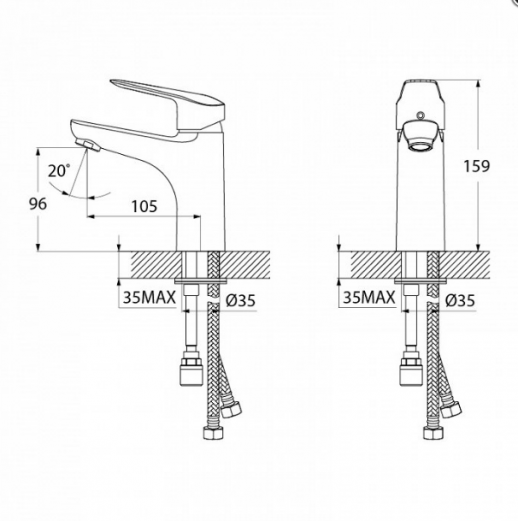 IDDIS Torr TORSB00i08 смеситель для раковины с гигиеническим душем