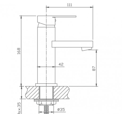 Смеситель для раковины Haiba HB1002 (латунь) хром