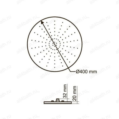 Otler Amber АD40 круглый душ с подсветкой, янтарный, 40см