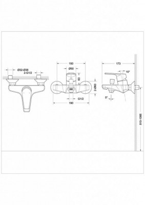 Смеситель для ванны Bravat Line F65299C-1, хром