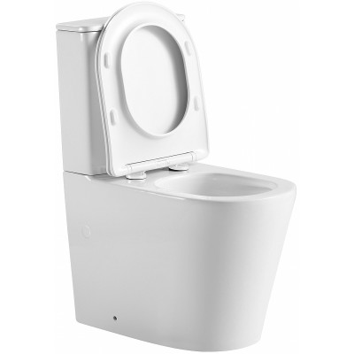 Унитаз напольный компакт Abber Bequem AC1112TMW белый матовый с бачком микролифт