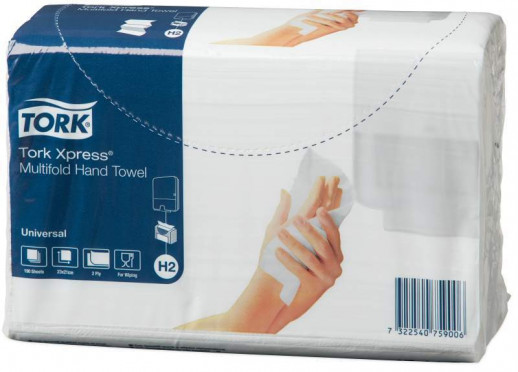 Tork Xpress® листовые полотенца сложения Multifold 2 сл натуральный цвет