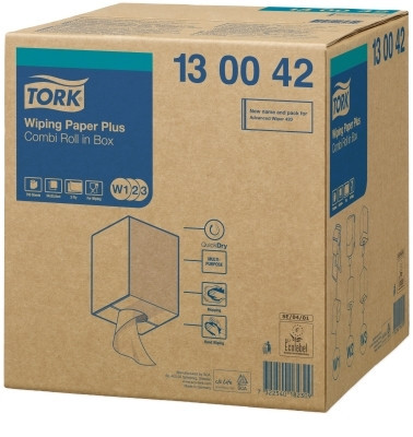 Протирочная бумага Tork Плюс в рулоне со съемной втулкой 2 сл белая W3