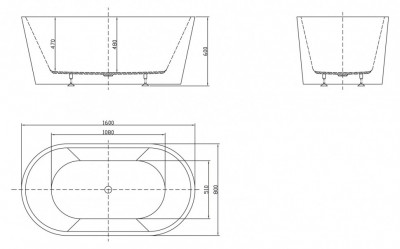 Акриловая ванна BelBagno BB202-1600-800