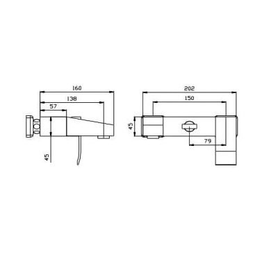 KorDi Black Line Edition KD 18204 - D57 Black/Chrome смеситель для ванны и душа, матовый черный